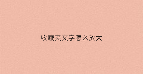 收藏夹文字怎么放大