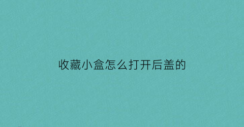 收藏小盒怎么打开后盖的