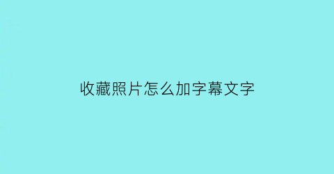 收藏照片怎么加字幕文字