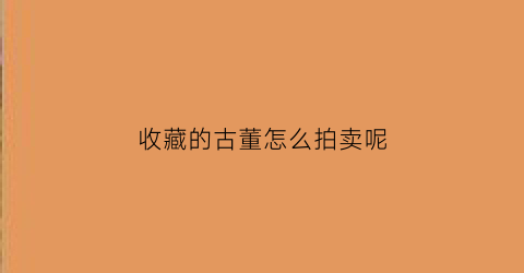 收藏的古董怎么拍卖呢