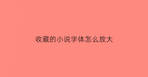 收藏的小说字体怎么放大