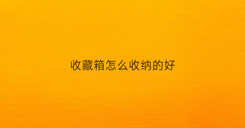 收藏箱怎么收纳的好