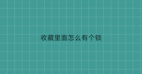 收藏里面怎么有个锁