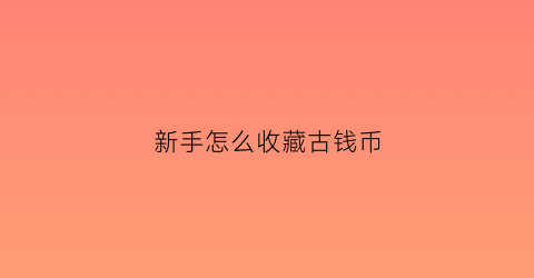 新手怎么收藏古钱币