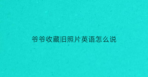 爷爷收藏旧照片英语怎么说