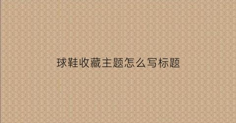 球鞋收藏主题怎么写标题