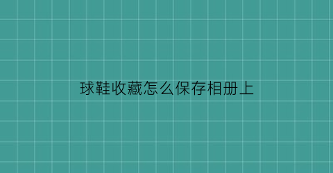 球鞋收藏怎么保存相册上