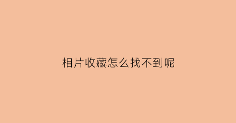 相片收藏怎么找不到呢