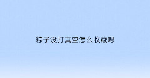 粽子没打真空怎么收藏嗯