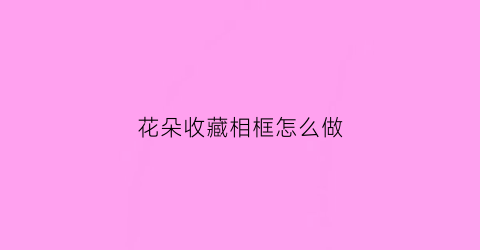 花朵收藏相框怎么做