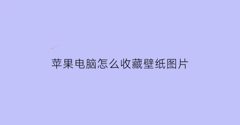 苹果电脑怎么收藏壁纸图片