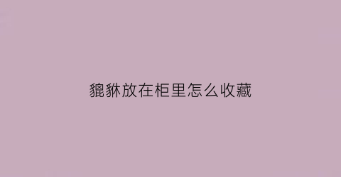 貔貅放在柜里怎么收藏