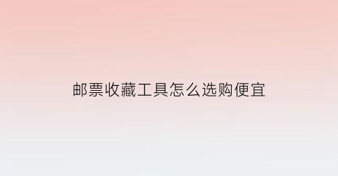 邮票收藏工具怎么选购便宜