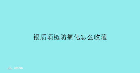 银质项链防氧化怎么收藏