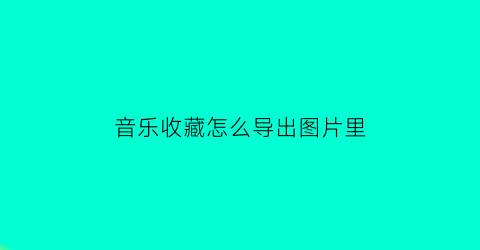 音乐收藏怎么导出图片里