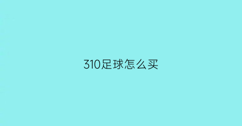 310足球怎么买(足球咋个买)