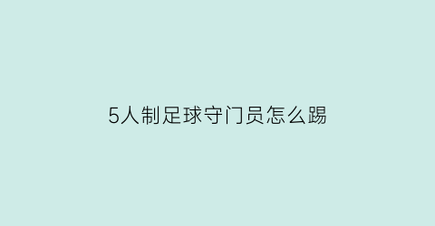 5人制足球守门员怎么踢(五人制足球守门员技术动作)