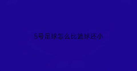 5号足球怎么比篮球还小(五号球足球大小)