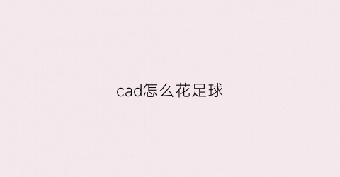 cad怎么花足球(cad画足球场视频教程)