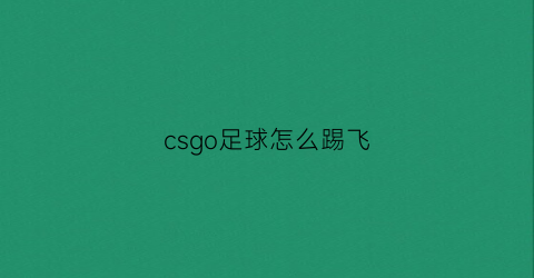 csgo足球怎么踢飞(csgo怎么踢人)