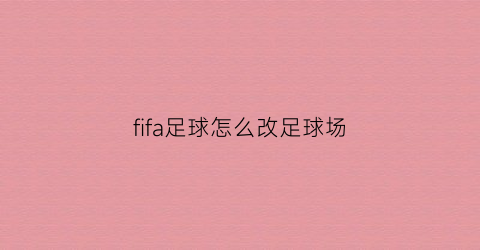 fifa足球怎么改足球场(fifa在哪换球场)