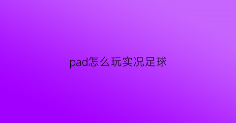 pad怎么玩实况足球(ipadmini5玩实况足球)