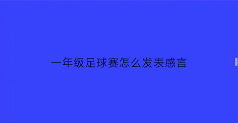 一年级足球赛怎么发表感言(一年级足球赛怎么发表感言作文)