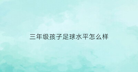 三年级孩子足球水平怎么样(小学三年级足球)