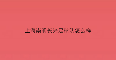 上海崇明长兴足球队怎么样(上海崇明足球学校)