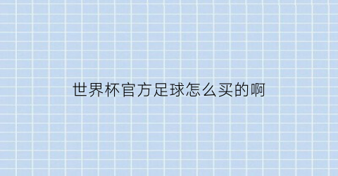 世界杯官方足球怎么买的啊(世界杯官方足球怎么买的啊)