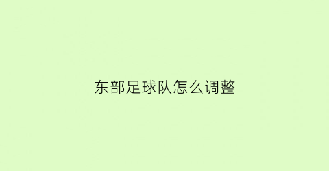 东部足球队怎么调整(东部球队战绩)