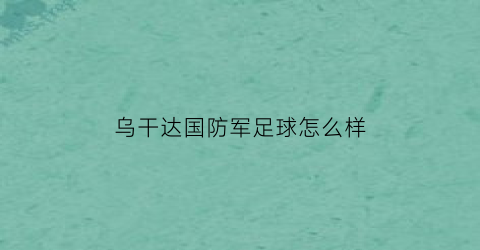 乌干达国防军足球怎么样(乌干达军费)