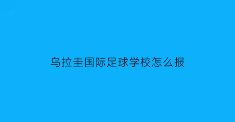 乌拉圭国际足球学校怎么报(乌拉圭足球青训)