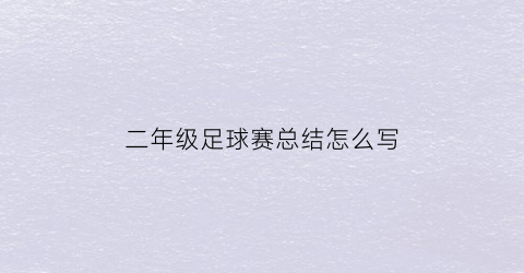 二年级足球赛总结怎么写(二年级足球训练总结)