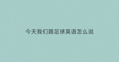 今天我们踢足球英语怎么说(今天我们踢足球英语怎么说写)