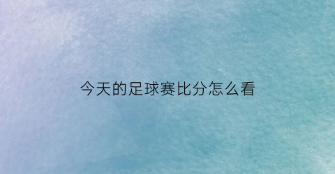 今天的足球赛比分怎么看(如何看今晚足球比赛)