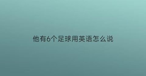 他有6个足球用英语怎么说(他有几个球英语)