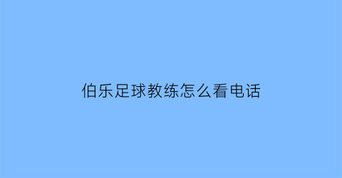 伯乐足球教练怎么看电话(伯乐篮球)