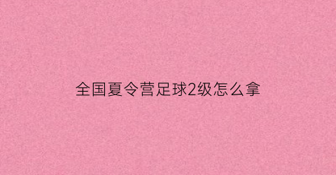 全国夏令营足球2级怎么拿(全国足球夏令营二级证领取方式)