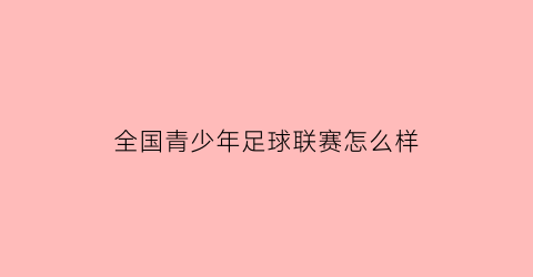 全国青少年足球联赛怎么样(全国青少年足球联赛怎么样参加)