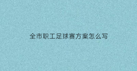 全市职工足球赛方案怎么写(教职工足球赛方案)