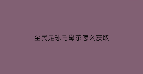 全民足球马黛茶怎么获取(全民冠军足球梅西马黛茶券)