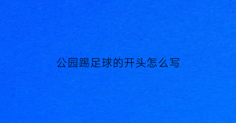 公园踢足球的开头怎么写(公园踢足球日记)