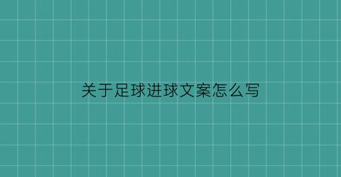 关于足球进球文案怎么写(足球进球的文案)