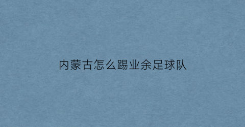 内蒙古怎么踢业余足球队(内蒙古足球协会网站)