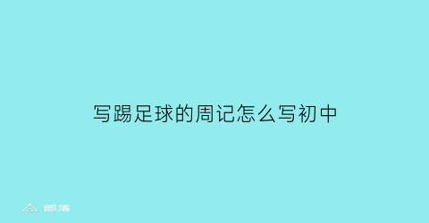 写踢足球的周记怎么写初中(写踢足球的周记怎么写初中生)