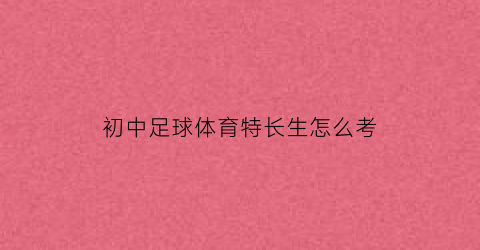 初中足球体育特长生怎么考(初中足球特长生将来会怎么样)