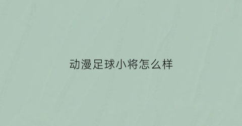 动漫足球小将怎么样(足球小将动漫一共几部顺序)