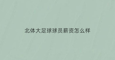 北体大足球球员薪资怎么样(北体大足球队老板)