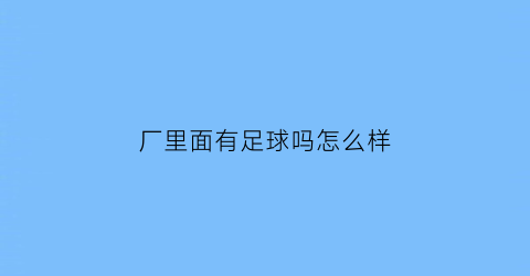 厂里面有足球吗怎么样(哪里有生产足球的厂家招人吗)